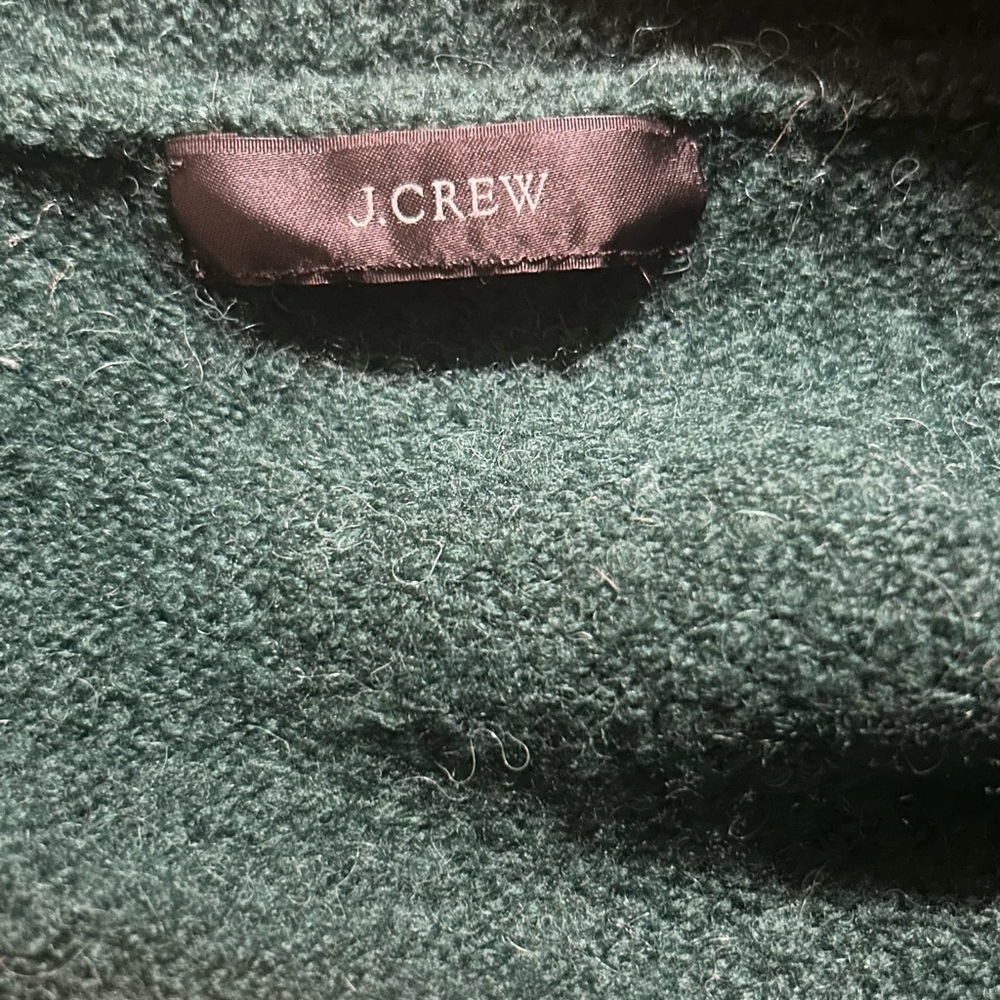 J Crew  Forest Green Relaxed Zip-Up Stretch Sweater - Picture 5 of 8